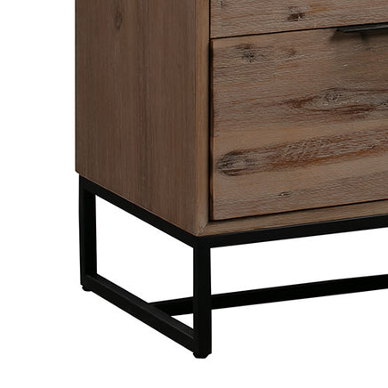 Tallboy with 4 Storage Drawers Assembled Solid Acacia Wooden Construction in Tea Colour - ElectronX Plus