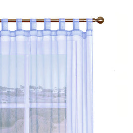 1 Piece Organza Tab Top Curtain 110 x 213 cm Blue - ElectronX Plus