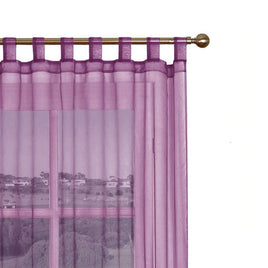 1 Piece Organza Tab Top Curtain 110 x 213 cm Plum - ElectronX Plus