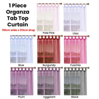 1 Piece Organza Tab Top Curtain 110 x 213 cm Plum - ElectronX Plus