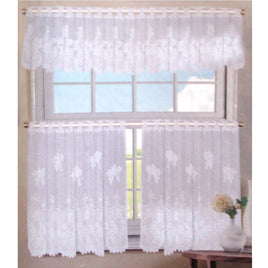 3 Pce Cafe Flora Lace Curtain Set - ElectronX Plus