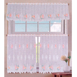 3 Pce Cafe Gardenia Lace Curtain Set - ElectronX Plus