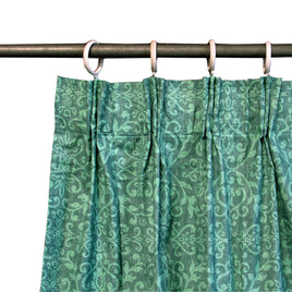 Pair of Acrylic Coated Damask Green Tape Edge Curtains - ElectronX Plus