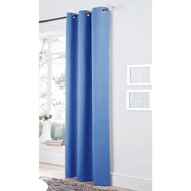 Bloomington One Panel of Easy Care Eyelet Curtains Blue 120 x 221 cm - ElectronX Plus