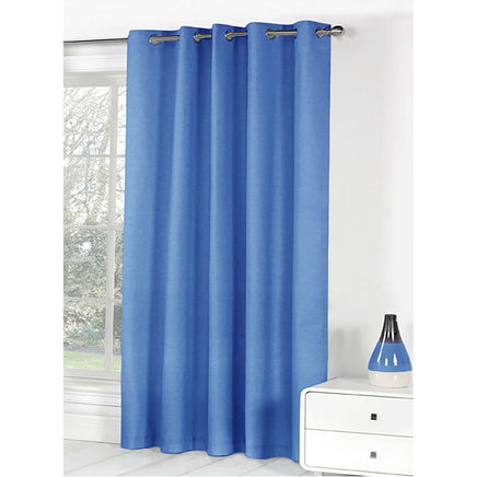 Bloomington One Panel of Easy Care Eyelet Curtains Blue 180 x 221 cm - ElectronX Plus