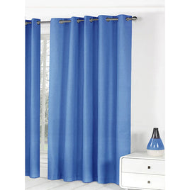 Bloomington Pair of Easy Care Eyelet Curtains Blue 180 x 221 cm - ElectronX Plus