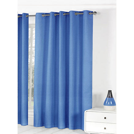 Bloomington Pair of Easy Care Eyelet Curtains Blue 180 x 221 cm - ElectronX Plus