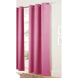 Bloomington Pair of Easy Care Eyelet Curtains Pink 120 x 221 cm - ElectronX Plus