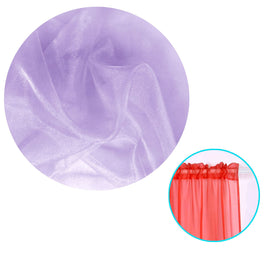 Pair of Organza Sheer Rod Pocket Curtains Lilac - ElectronX Plus