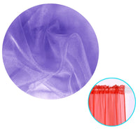 Pair of Organza Sheer Rod Pocket Curtains Purple - ElectronX Plus