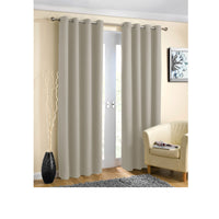 Pair of Blockout Plain Eyelet Curtains Taupe - ElectronX Plus