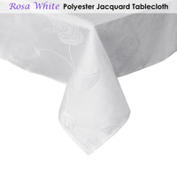 Jacquard Tablecloth Rosa White 135 x 180 cm - ElectronX Plus