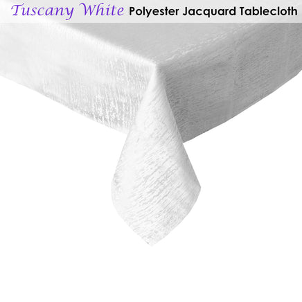 Jacquard Tablecloth Tuscany White 135 x 180 cm - ElectronX Plus