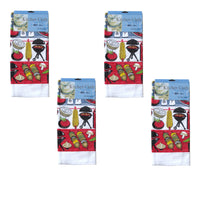 Set of 4 Microfibre Printed Tea Towels BBQ Corn - ElectronX Plus