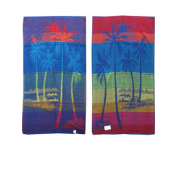 Set of 4 Imperfect Jacquard Terry Beach Towels Palm Tree - ElectronX Plus