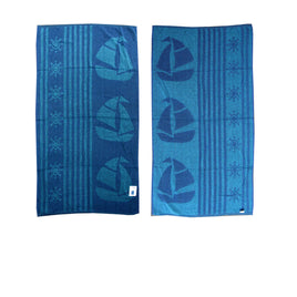 Set of 4 Imperfect Jacquard Terry Beach Towels Sail Boat - ElectronX Plus