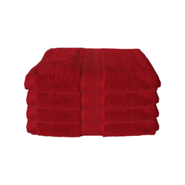 650gsm Casual Elegance Set of 4 Cotton Bath Towels Red 78x136cm - ElectronX Plus