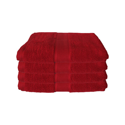 650gsm Casual Elegance Set of 4 Cotton Bath Towels Red 78x136cm - ElectronX Plus