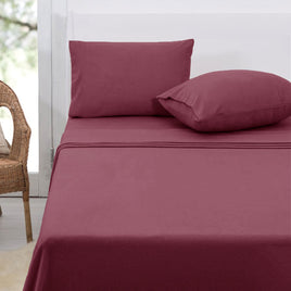 Polar Fleece Sheet Set Queen 36cm Wall Rosewood - ElectronX Plus