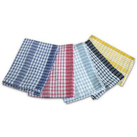 Hotel Living Checkered Set of 5 Cotton Tea Towels - ElectronX Plus