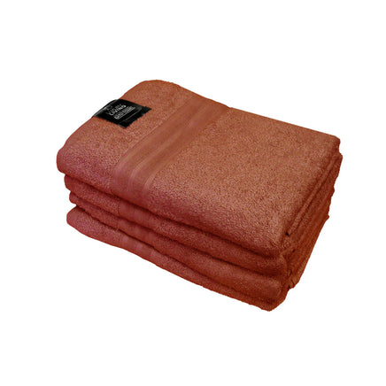 550GSM Set of 4 100% Cotton Terry Bath Towels 70 x 140 cm Ginger - ElectronX Plus