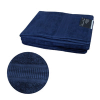 500GSM Set of 2 100% Cotton Bath Sheet Navy 80 x 160 cm - ElectronX Plus