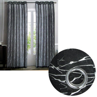 Pair of Sheer Eyelet Curtains Black with Silver Foils 137 x 213 cm - ElectronX Plus