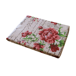 Cotton Red Floral Oblong Table Cloth 150 x 230cm - ElectronX Plus