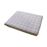 Cotton Grid Checks Oblong Table Cloth Coral 130 x 180cm - ElectronX Plus