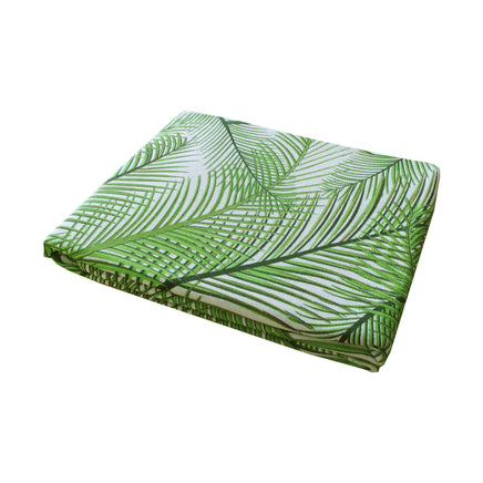 Cotton Green Palm Leaves Oblong Table Cloth 150 x 230cm - ElectronX Plus