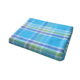 Cotton Plaid Checks Oblong Table Cloth Blue 130 x 180cm - ElectronX Plus