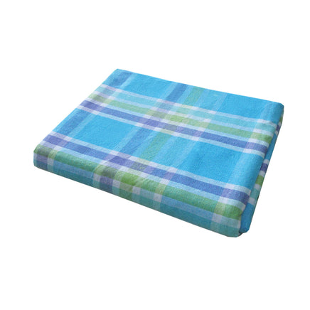 Cotton Plaid Checks Oblong Table Cloth Blue 130 x 180cm - ElectronX Plus