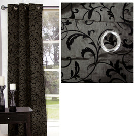 One Piece of Options Flocking Unlined Curtain 110 x 213 cm Charcoal - ElectronX Plus