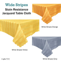 Jacquard Table Cloth Wide Stripes Yellow 135 x 180 cm - ElectronX Plus