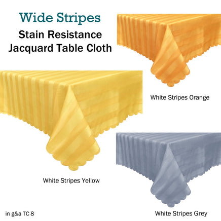 Jacquard Table Cloth Wide Stripes Yellow 135 x 180 cm - ElectronX Plus