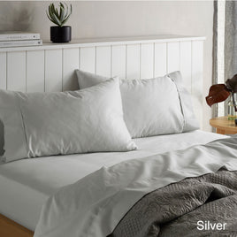 Accessorize 1500TC Cotton Rich Sheet Set Silver Queen - ElectronX Plus