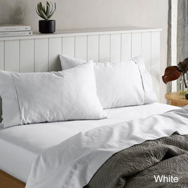 Accessorize 1500TC Cotton Rich Sheet Set White Queen - ElectronX Plus