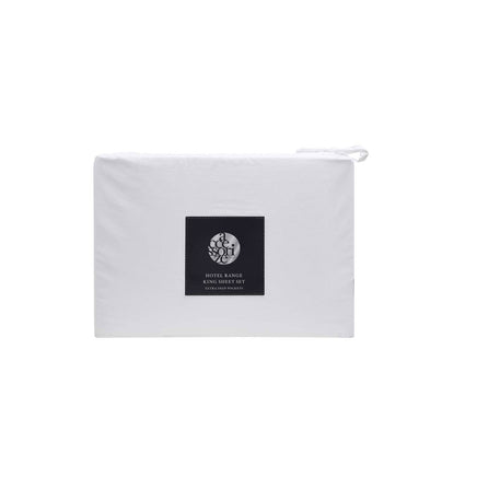 Accessorize White Piped Hotel Deluxe Cotton Sheet Set King - ElectronX Plus