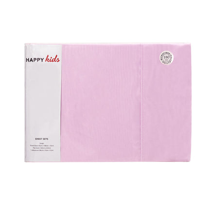 Happy Kids Pink Plain Dyed Microfibre Sheet Set Double - ElectronX Plus