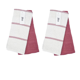 Set of 4 Rosa Cotton Rich Terry Tea Towels 42 x 62cm Cherry - ElectronX Plus