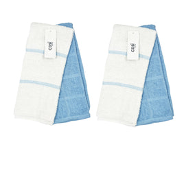 Set of 4 Rosa Cotton Rich Terry Tea Towels 42 x 62cm Light Blue - ElectronX Plus