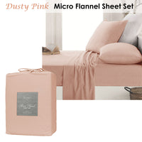 Ardor Micro Flannel Sheet Set Dusty Pink King - ElectronX Plus