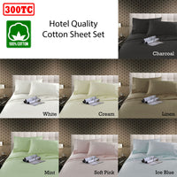 Kingtex 300TC Cotton Sheet Set Charcoal Single - ElectronX Plus