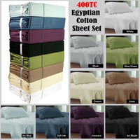 400TC Egyptian Cotton Sheet Set Aubergine DOUBLE - ElectronX Plus