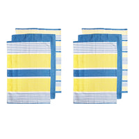 Ladelle Set of 6 Positano Stripe Cotton Kitchen Tea Towels 50 x 70 cm Yellow - ElectronX Plus