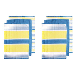 Ladelle Set of 6 Positano Stripe Cotton Kitchen Tea Towels 50 x 70 cm Yellow - ElectronX Plus