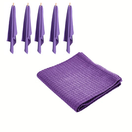 Rans Set of 6 Cotton Waffle Tea Towels 50x70 cm - Lilac (Purple) - ElectronX Plus