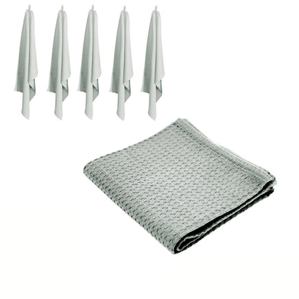 Rans Set of 6 Cotton Waffle Tea Towels 50x70 cm - Silver/Grey - ElectronX Plus