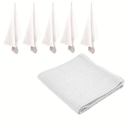 Rans Set of 6 Cotton Waffle Tea Towels 50x70 cm - White - ElectronX Plus