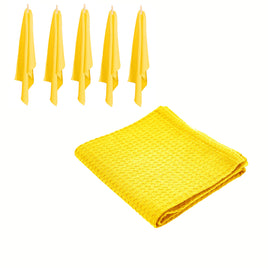 Rans Set of 6 Cotton Waffle Tea Towels 50x70 cm - Yellow - ElectronX Plus